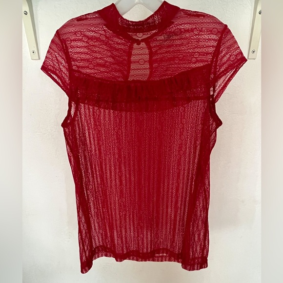 Women’s Red Lace Top Perfect for Valentine’s Day - Picture 2 of 13